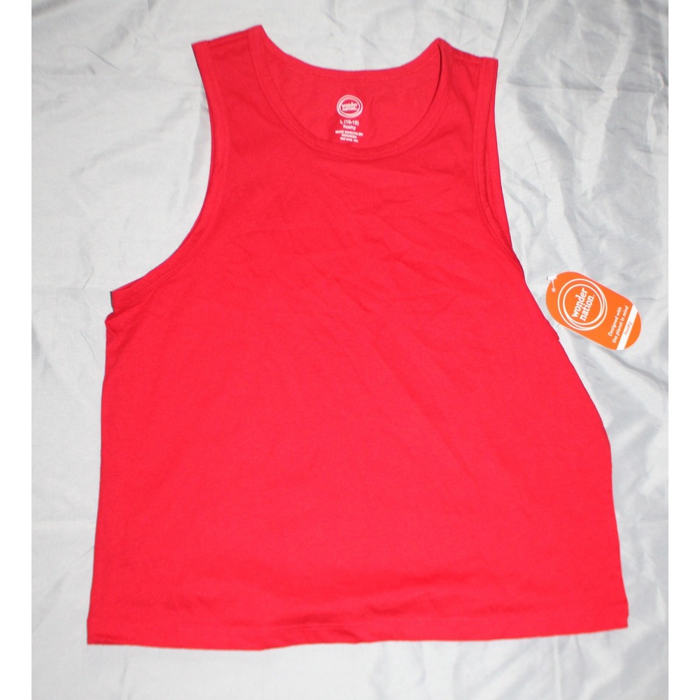 Kids boys wonder nation tank top size L (10-12) Husky color Red